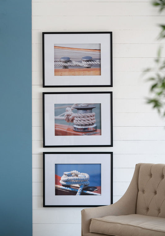 Boater Knots Wall Art With Frame, Wall Decor For Living Room (Set of 3) - Multicolor