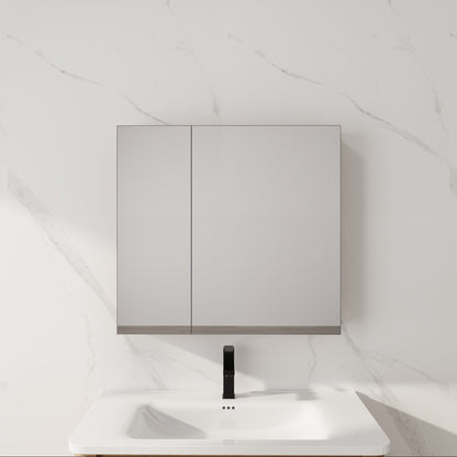 29.63" Wall Mounted Cabinet With Adjustable Shelves Storage Cabinet For Bathroom - Imitative Oak