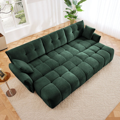 Sofa Set With Ottoman And Pillows, Textured, High Resilience Cushions
