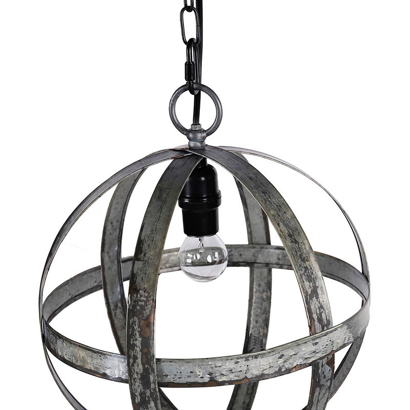 Metal Chandelier, Hanging Light Fixture With Adjustable Chain For Kitchen, Bulb Not Included - Gray