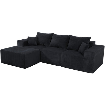 Modular Sectional Sofa, Convertible Couch With Chaise Corduroy