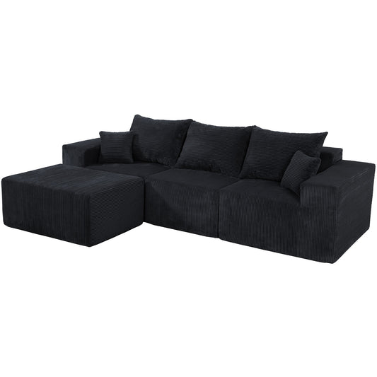Modular Sectional Sofa, Convertible Couch With Chaise Corduroy