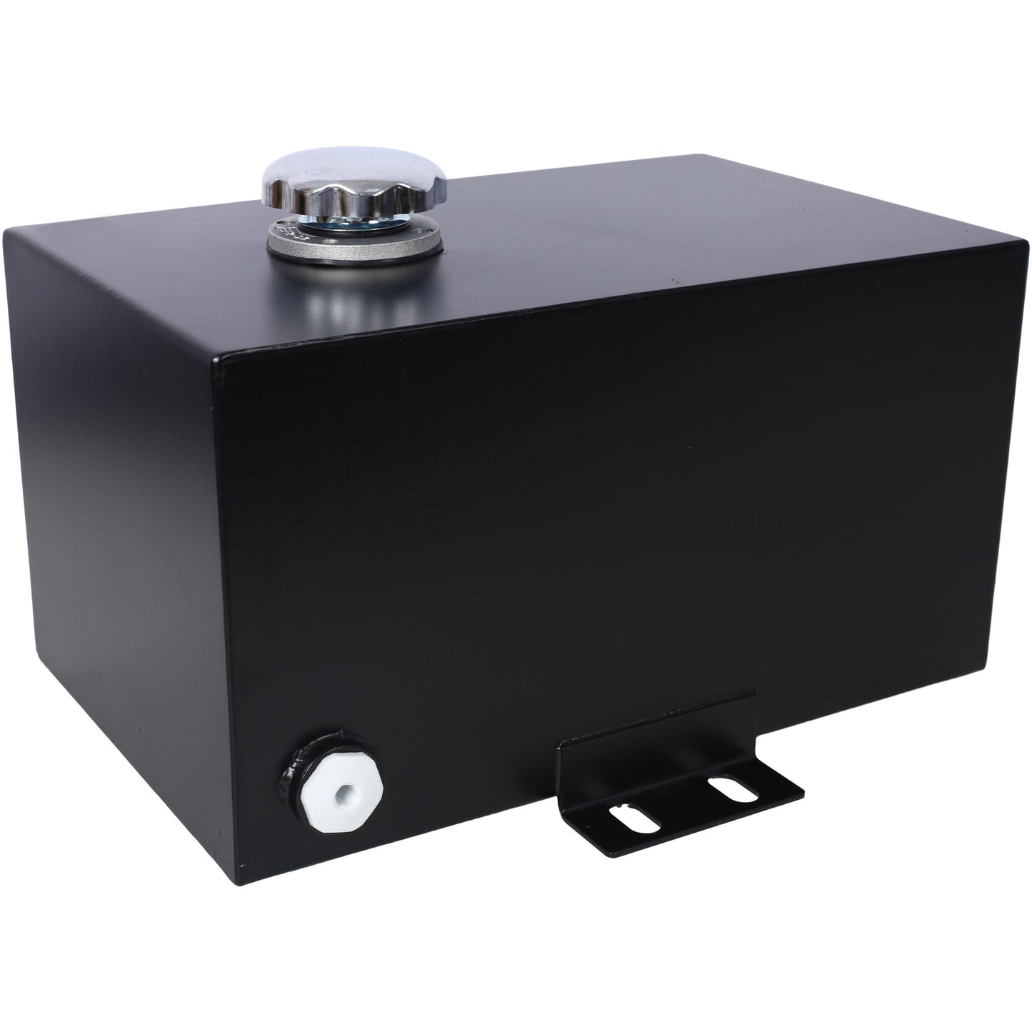 Heavy Duty 5 Gallon Steel Hydraulic Fluid Reservoir Tank With Mounting Foot, 14 Gauge - Black