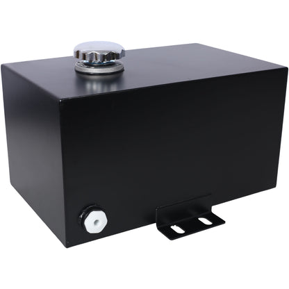 Heavy Duty 5 Gallon Steel Hydraulic Fluid Reservoir Tank With Mounting Foot, 14 Gauge - Black