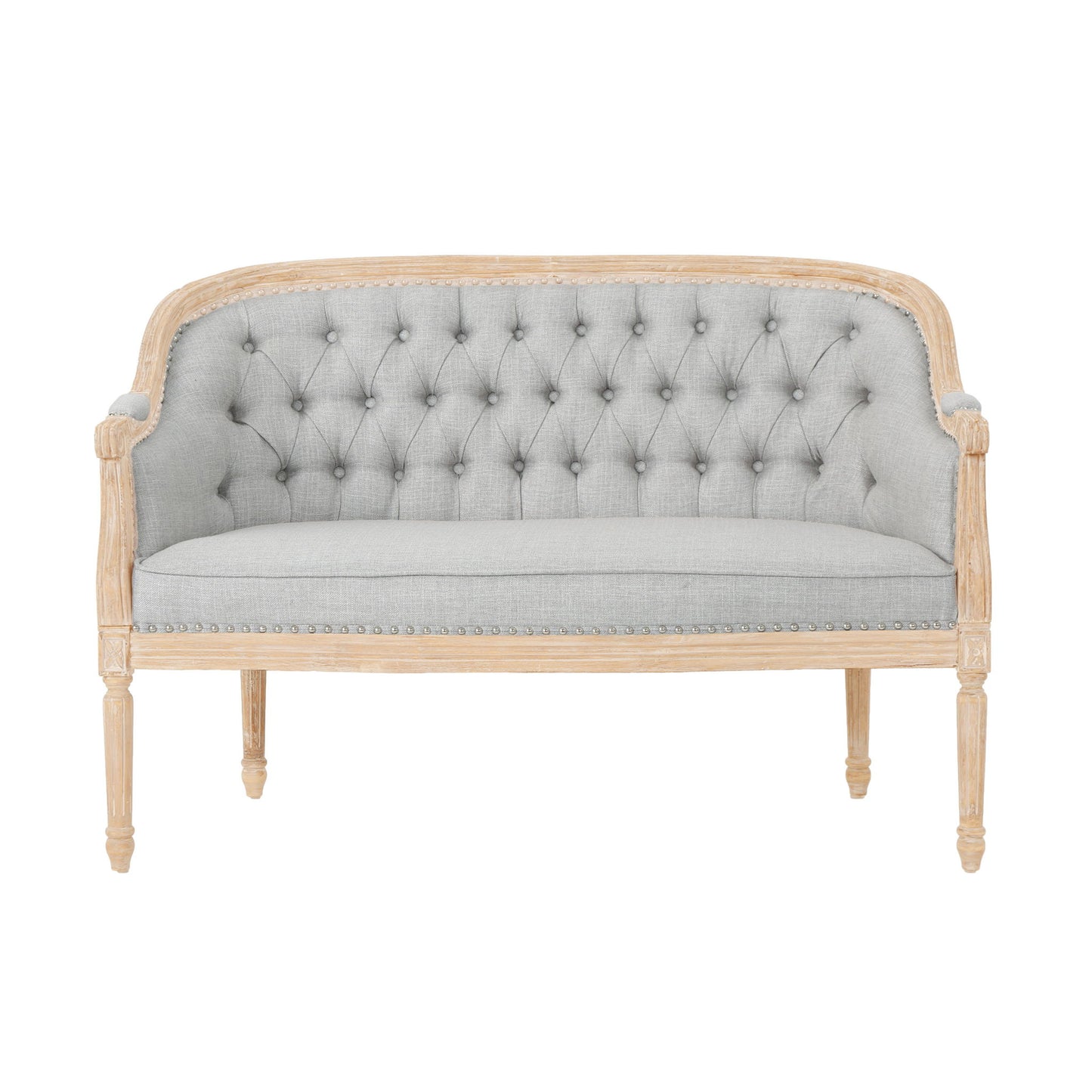 French Country Chesterfield Style Tufted Loveseat