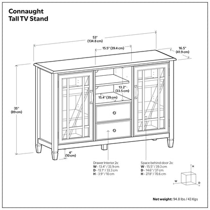 Connaught - Tall TV Stand - Brown