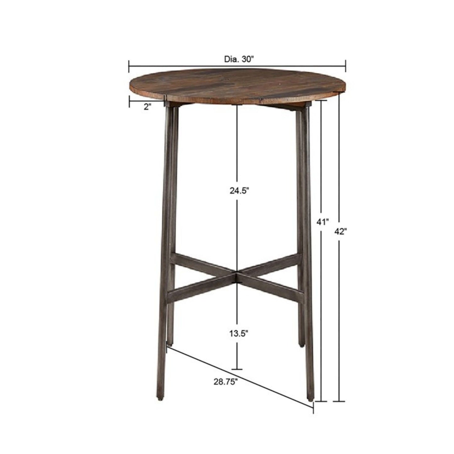 Renu - Round Bar Table With Industrial Charm - Light Brown