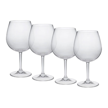 Leadingware Plastic Wine Glasses (Set of 4), Unbreakable Bpa Free Tritan 23Oz - Clear