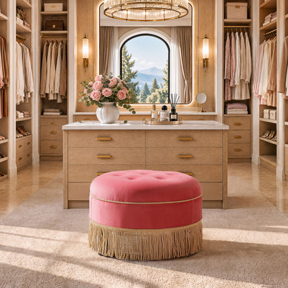 Yolanda - Round Upholstered Accent Ottoman