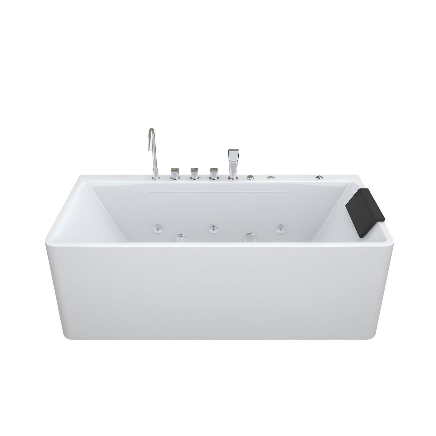 Xavier - Single Massage Bathtub, Equipped With Gfci Plug And Ul Certified Water Pump, Upc Certified Drain - Milk White