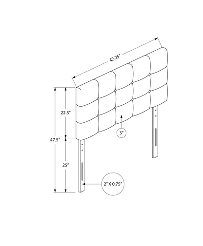 Twin Size, Bed Headboard Only, Upholstered, Transitional - White