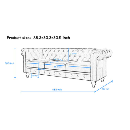 2 Piece Sofa Set With Rolled Armrests