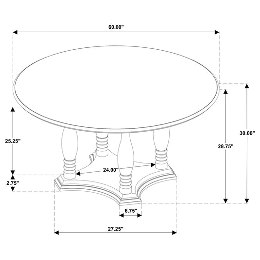 Claire - Round Pedestal Dining Table - Brown