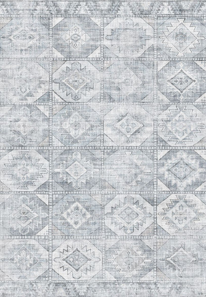 Toucan - 5' X 7' Washable Non - Slip Area Rug - Silver