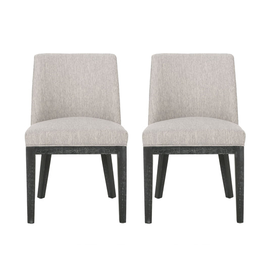 Modern Dining Chair With Durable Fabric Upholstery And Sturdy Wooden Frame (Set of 2)