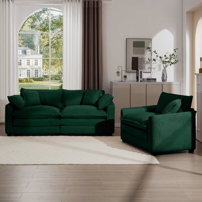 Elegant Corduroy Oversized Sectional Sofa Set With Deep Seats And Flexible Layout