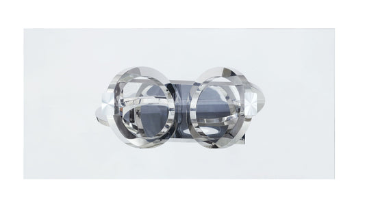 Finley - Clear Glass Top Mirrored Dining Table - Silver