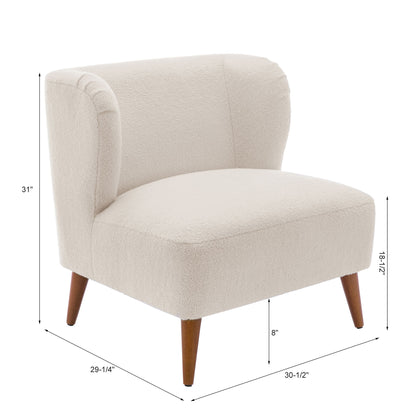 Veda - Accent Chair With Wrap Around Back Boucle - White