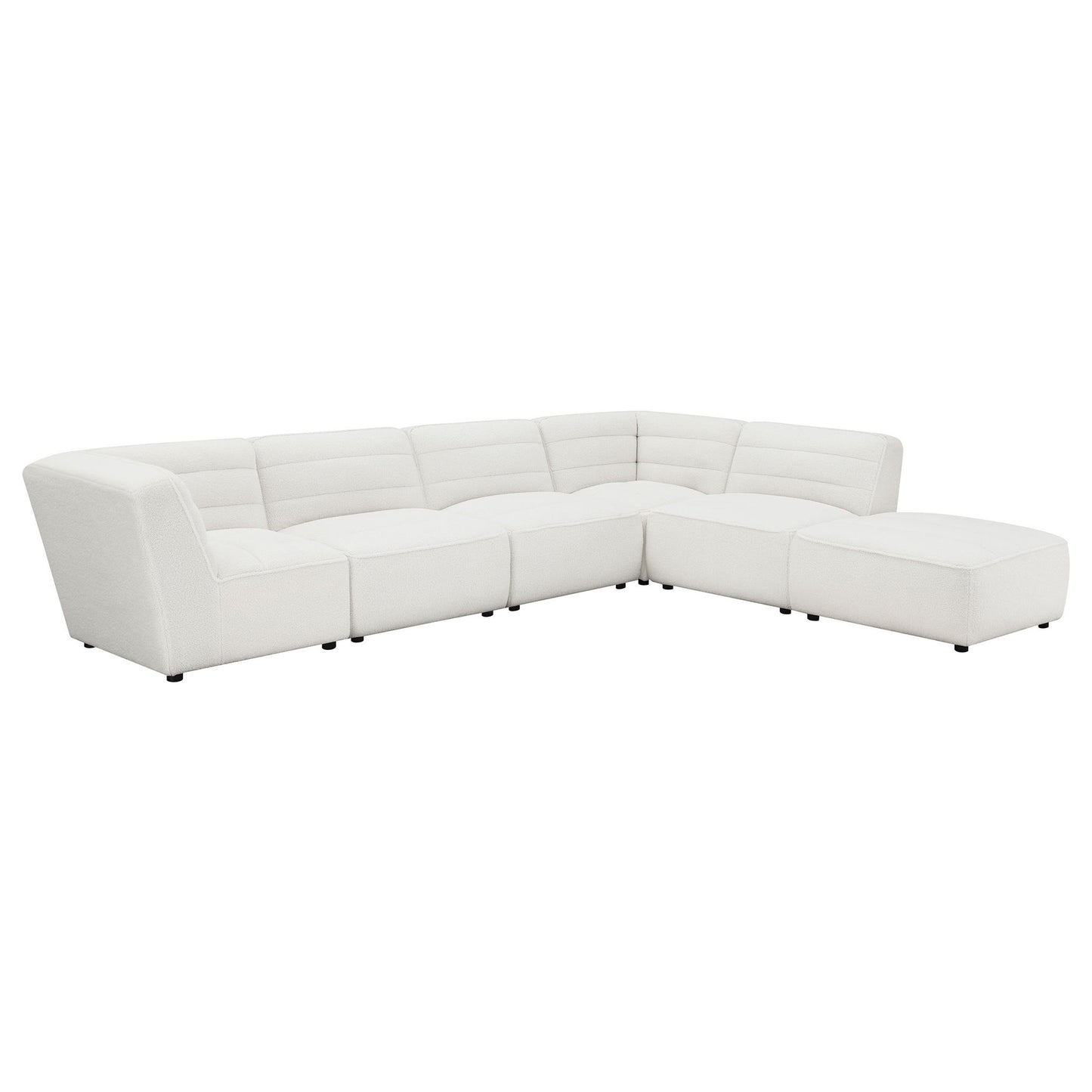 Nevve - 6 Piece Upholstered Tufted Sectional - Ivory