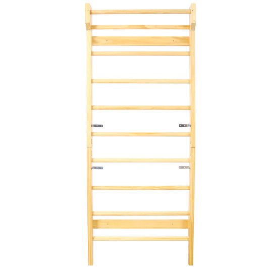 Swedish Ladder, Stall Bars Set For Physical Therapy & Gymnastics - Natural