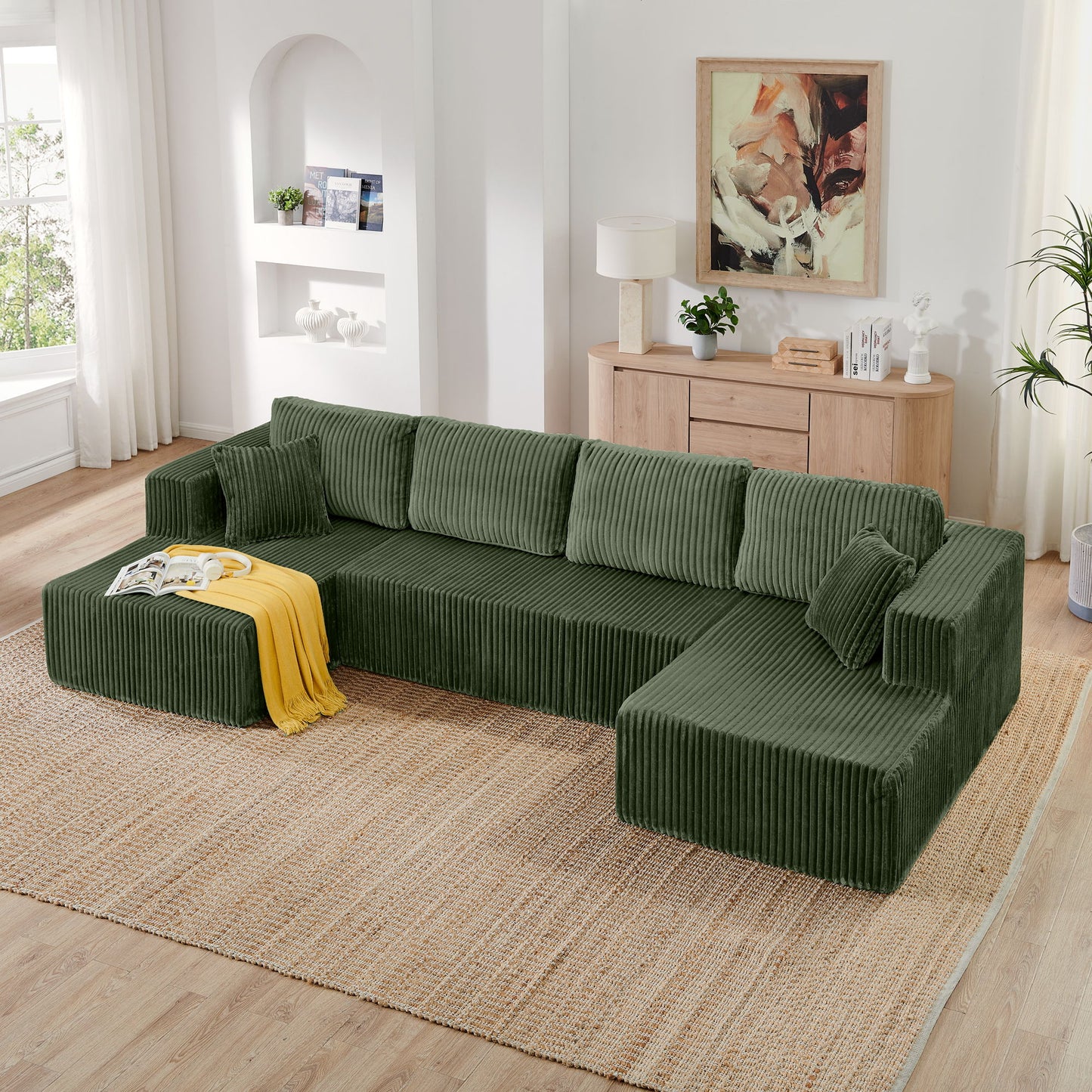 Modern Minimalist U - Shape Modular Sectional Sofa