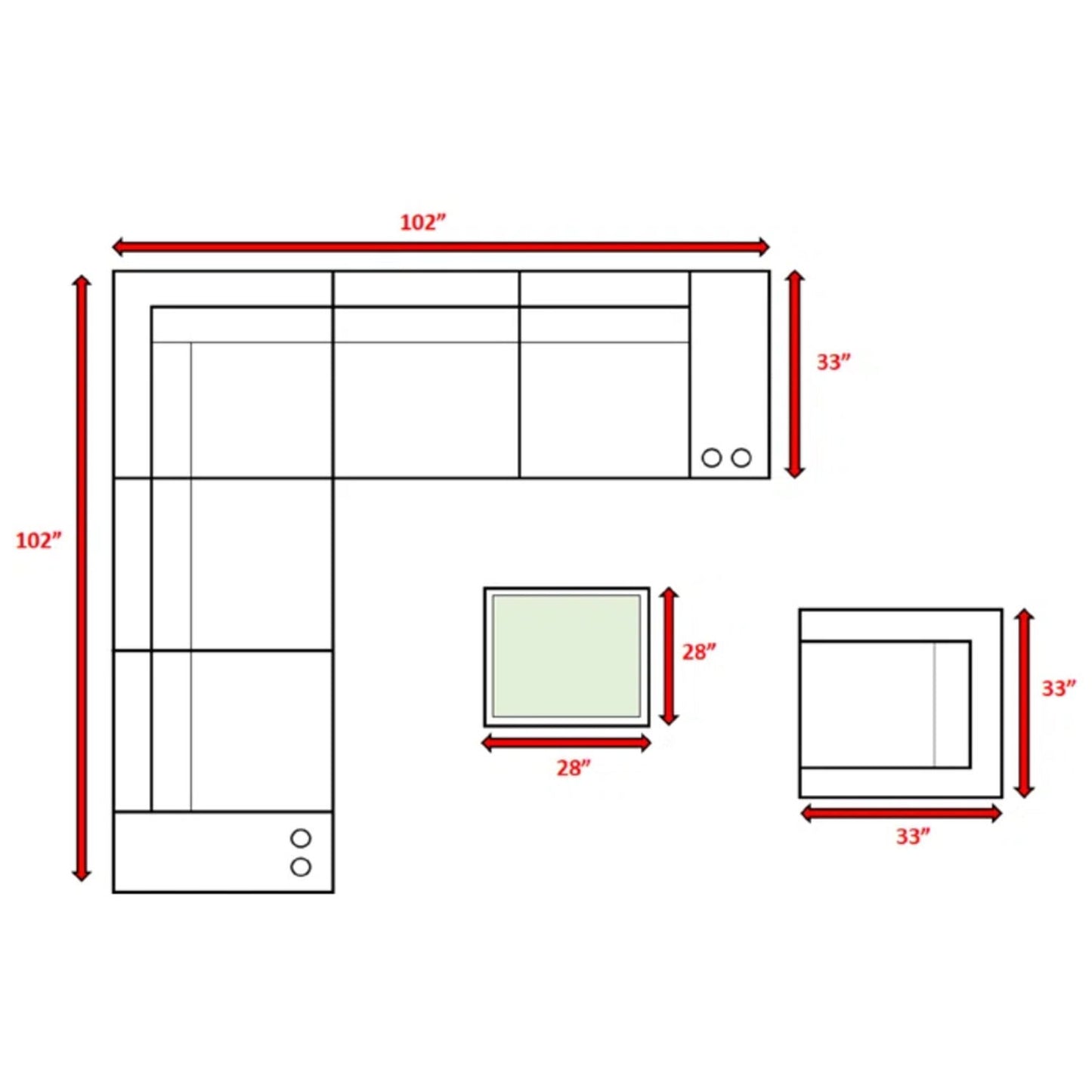 Wicker Seating Group Set With Table And Cushions
