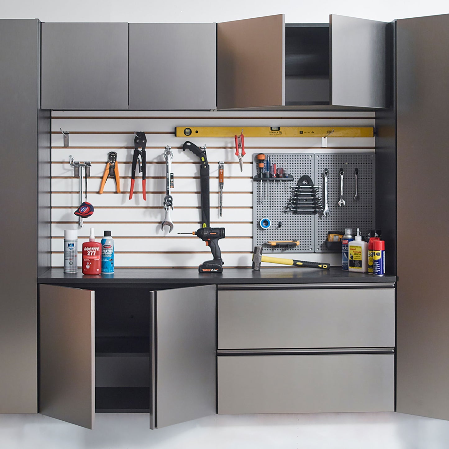 Nova Series - Wood Wall Mounted Garage Cabinet - Dark Gray