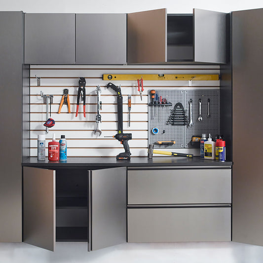 Nova Series - Wood Wall Mounted Garage Cabinet - Dark Gray