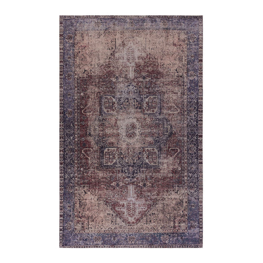 Maval - 6' X 9' Washable Area Rug - Burgundy