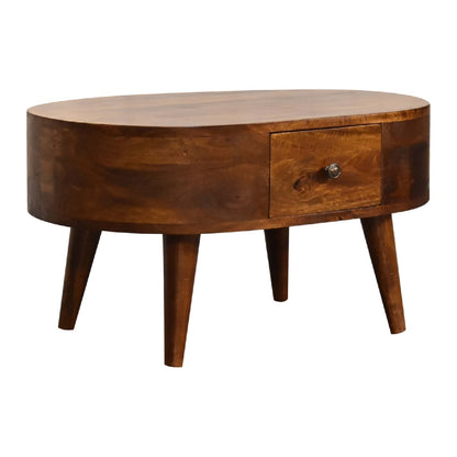 Mini Rounded Coffee Table - Chestnut