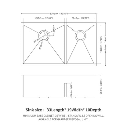 Modern Double Bowl Undermount Kitchen Sink 50 / 50 Design Stainless Steel