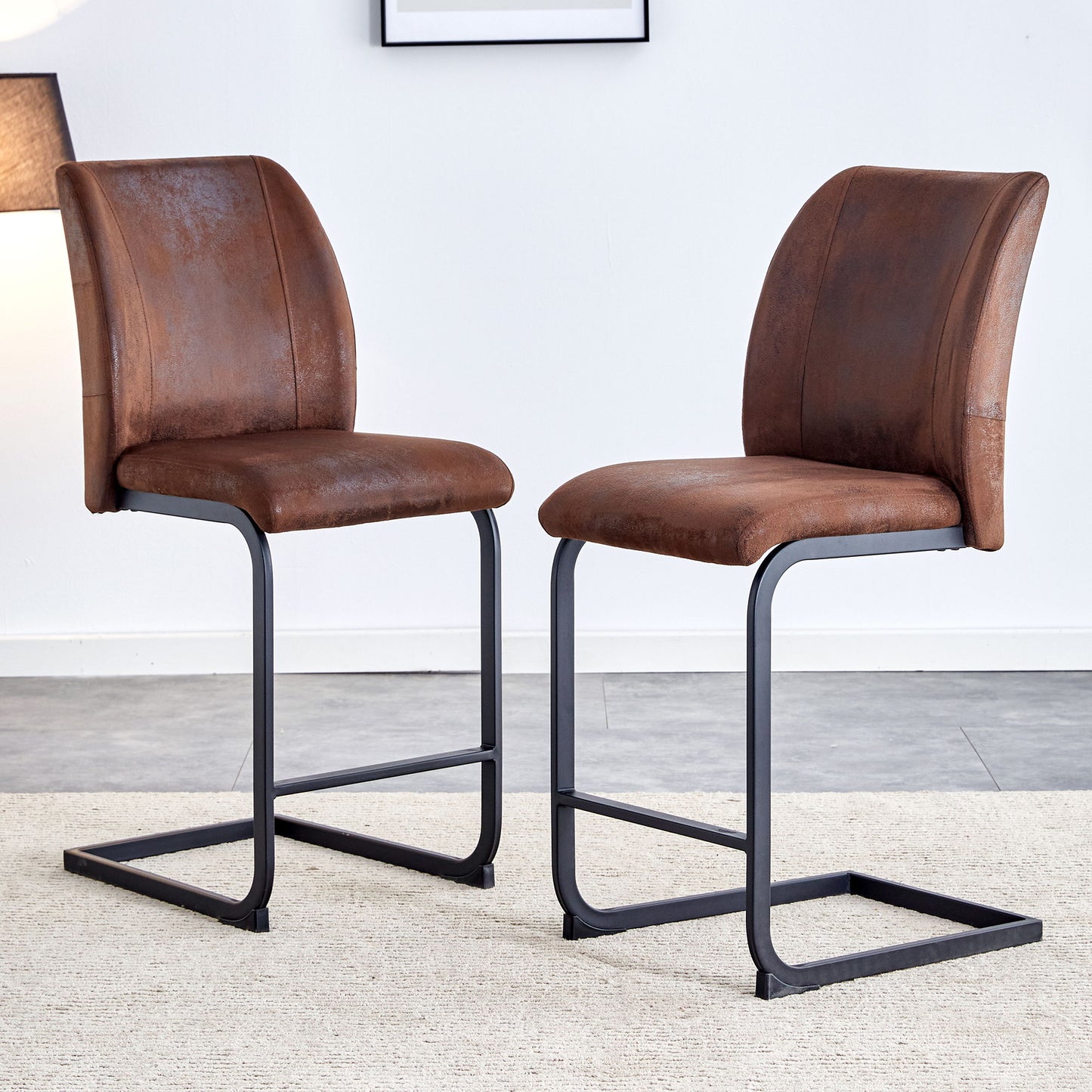 Modern Chairs With Cushions And Metal Legs (Set of 2)