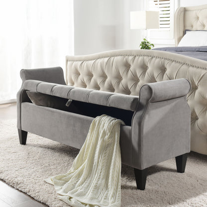 Jacqueline - Tufted Roll Arm Storage Bench