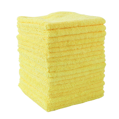 Multifunctional Microfiber Towel For Car Cleaning, Kitchen & Glass Scrubbing - Yellow
