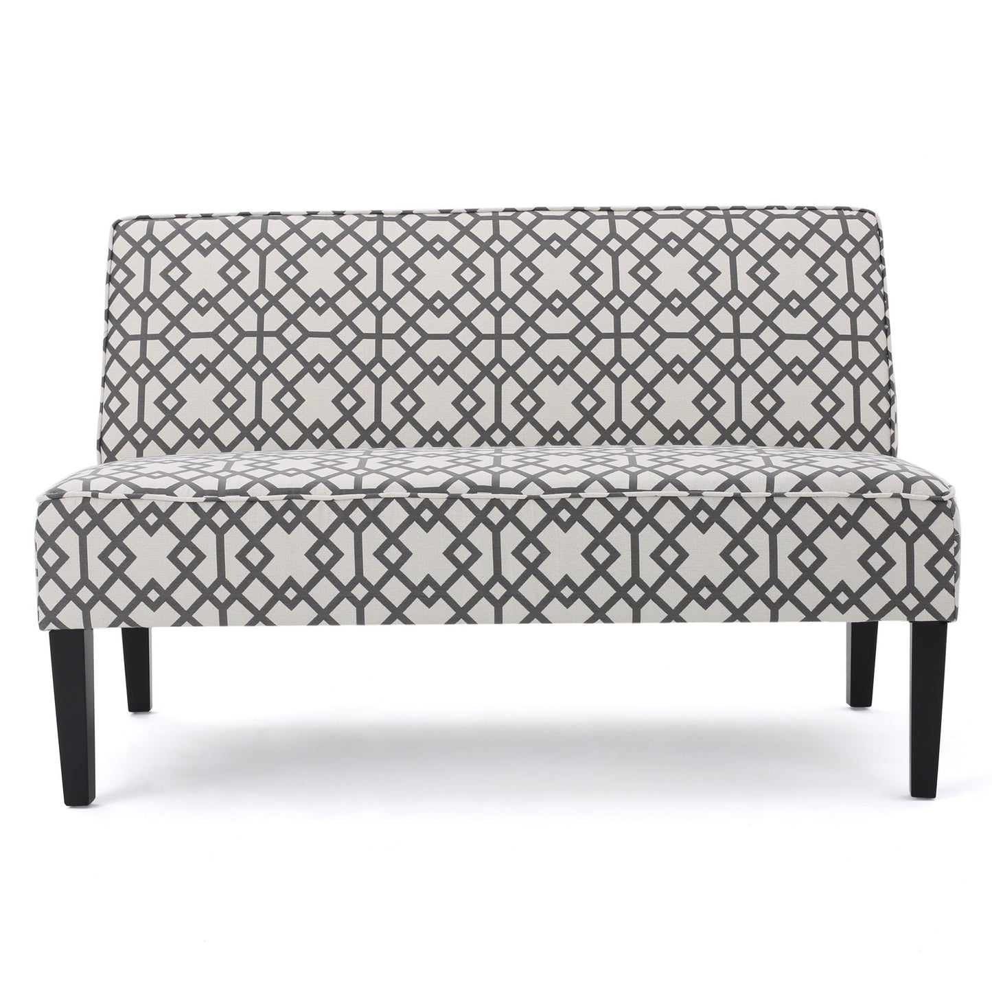 Contemporary Loveseat With Upholstered Fabric And Birch Wood Legs - Gray