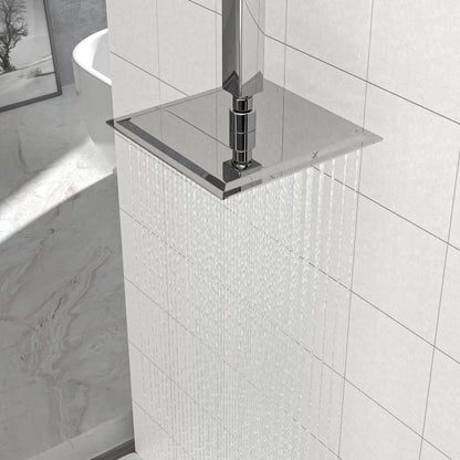 8" Square Rain Shower Head, Ceiling / Wall Mount Stainless Steel Bath Fixture