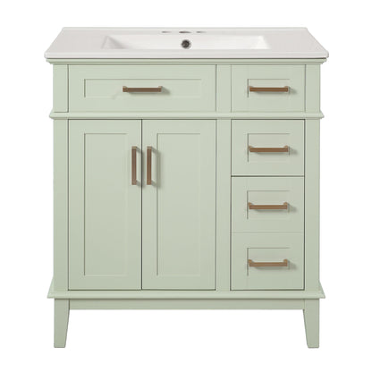 Modern Bathroom Vanity With Ceramic Sink, Soft Close Storage Cabinet
