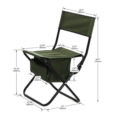 Folding Outdoor Chairs With Storage Bag, Portable Chair For Indoor, Outdoor Camping, Picnics And Fishing
