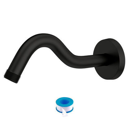 8" Shower Arm With Flange, Adjustable Angles - Matte Black