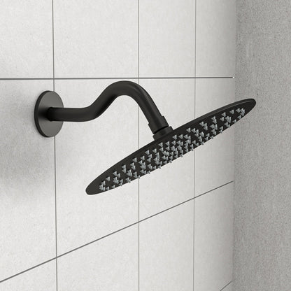 8" Shower Arm With Flange, Adjustable Angles - Matte Black