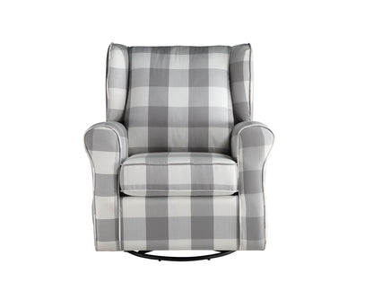 Patli - Glider Chair With Swivel - Gray / White