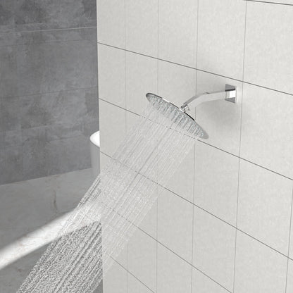 Elegant 6" Shower Arm With Flange, Stainless Steel Construction For Rain Shower Heads