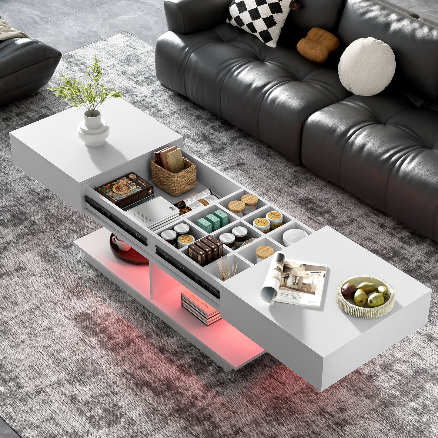 Multifunctional Adjustable Coffee Table With Hidden Storage Space For Living Room