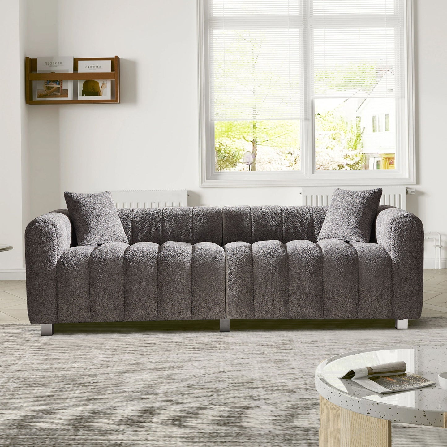Modern 3 Seater Sofa With 2 Pillows