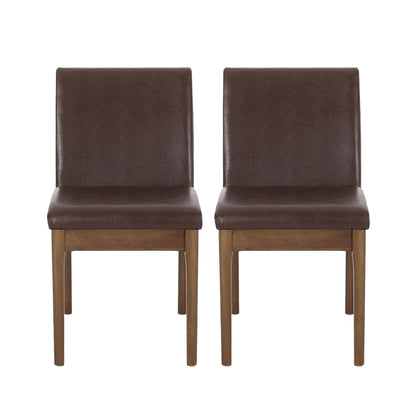 Modern Dining Chair With Upholstery - Dark Brown