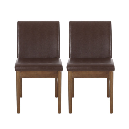 Modern Dining Chair With Upholstery - Dark Brown