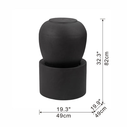 Heavy Outdoor Cement Fountain Antique, Cute Unique Urn Design Water Feature For Home Garden