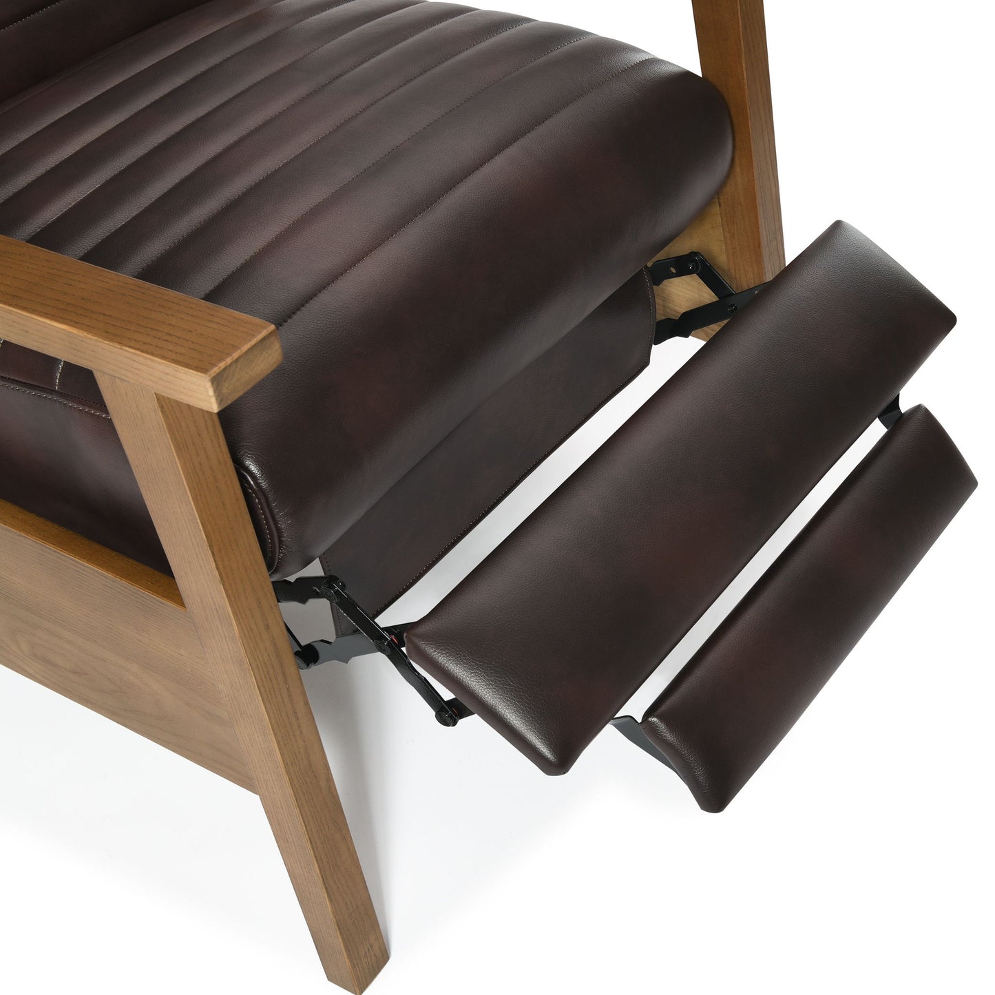 Asher - Modern Push Back Recliner With Wood Arms