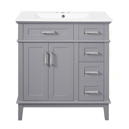 Modern Bathroom Vanity With Sink, Storage Cabinet, Soft Close Doors, Deep & Standard Drawers
