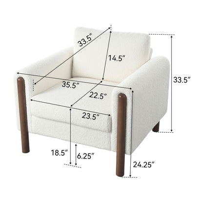 Oversized Accent Chair With Curved Armrests